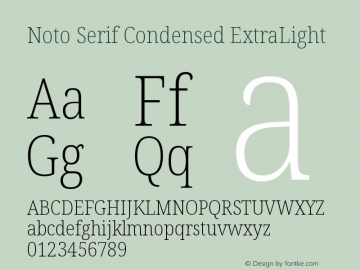Noto Serif Condensed ExtraLight Version 2.000图片样张