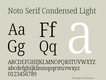 Noto Serif Condensed Light Version 2.000图片样张