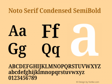 Noto Serif Condensed SemiBold Version 2.000图片样张