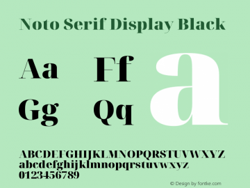 Noto Serif Display Black Version 2.000 Font Sample