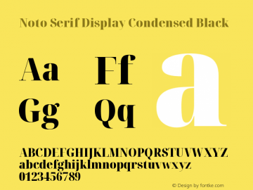 Noto Serif Display Condensed Black Version 2.000 Font Sample