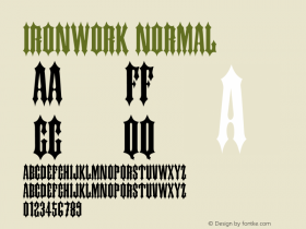 Ironwork Normal Altsys Fontographer 4.1 11/6/95 Font Sample