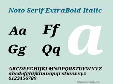 Noto Serif ExtraBold Italic Version 2.000图片样张