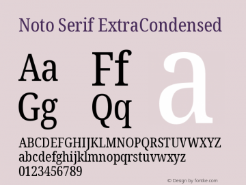 Noto Serif ExtraCondensed Version 2.000图片样张