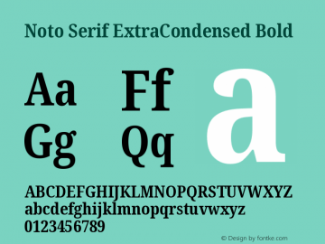 Noto Serif ExtraCondensed Bold Version 2.000图片样张