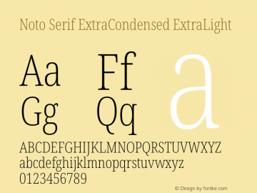 Noto Serif ExtraCondensed ExtraLight Version 2.000图片样张