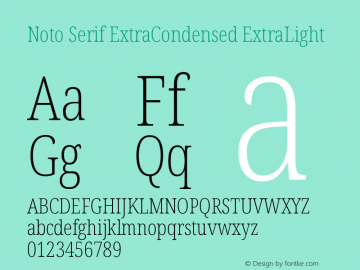 Noto Serif ExtraCondensed ExtraLight Version 2.000图片样张