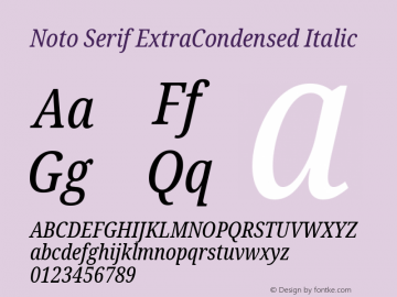 Noto Serif ExtraCondensed Italic Version 2.000图片样张