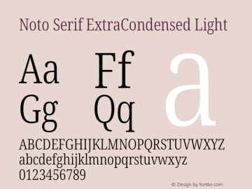 Noto Serif ExtraCondensed Light Version 2.000图片样张