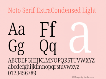 Noto Serif ExtraCondensed Light Version 2.000图片样张