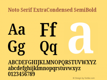 Noto Serif ExtraCondensed SemiBold Version 2.000图片样张