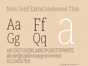 Noto Serif ExtraCondensed Thin Version 2.000图片样张