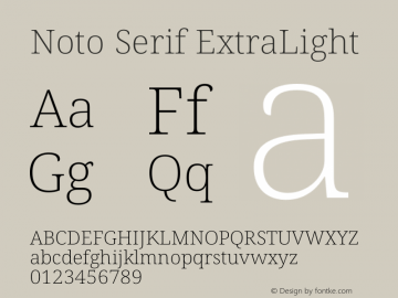 Noto Serif ExtraLight Version 2.000图片样张