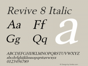 Revive 8 Italic 1.0/1995: 2.0/2001图片样张