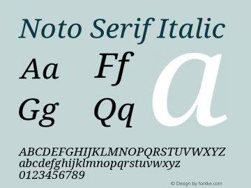 Noto Serif Italic Version 2.000图片样张