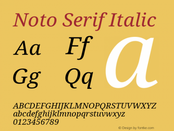 Noto Serif Italic Version 2.000图片样张