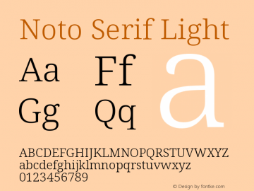 Noto Serif Light Version 2.000图片样张