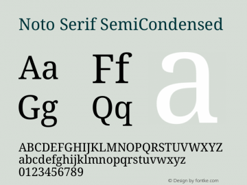 Noto Serif SemiCondensed Version 2.000图片样张