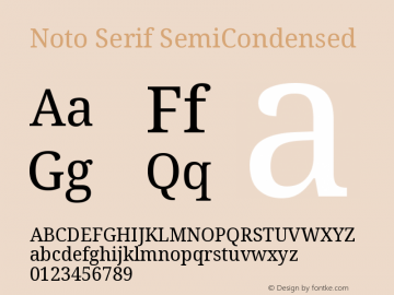 Noto Serif SemiCondensed Version 2.000图片样张