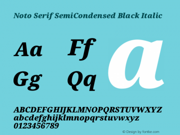 Noto Serif SemiCondensed Black Italic Version 2.000图片样张