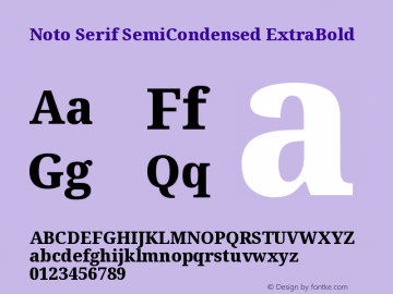 Noto Serif SemiCondensed ExtraBold Version 2.000图片样张