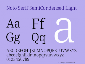 Noto Serif SemiCondensed Light Version 2.000图片样张