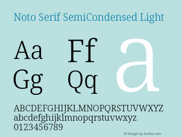 Noto Serif SemiCondensed Light Version 2.000图片样张