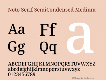 Noto Serif SemiCondensed Medium Version 2.000图片样张