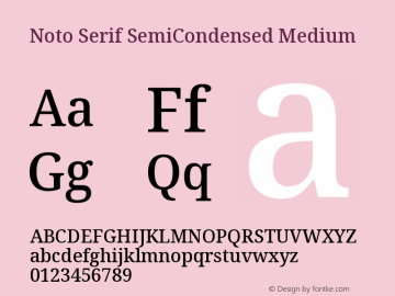 Noto Serif SemiCondensed Medium Version 2.000图片样张