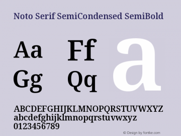 Noto Serif SemiCondensed SemiBold Version 2.000图片样张