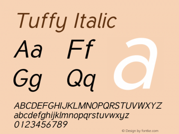 Tuffy Italic Version 1.272; ttfautohint (v1.6) Font Sample