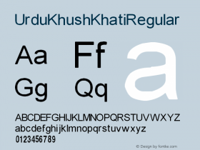 Urdu Khush Khati Version 001.600 Font Sample