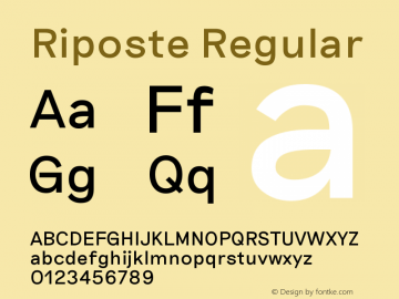 Riposte-Regular Version 1.000;PS 001.000;hotconv 1.0.88;makeotf.lib2.5.64775 Font Sample