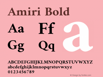 Amiri Bold Version 000.111 Font Sample
