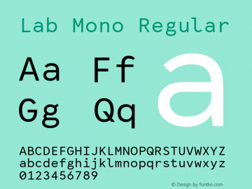 Lab Mono Regular Version 001.000 Font Sample
