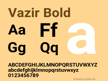 Vazir Bold Version 17.0.0 Font Sample