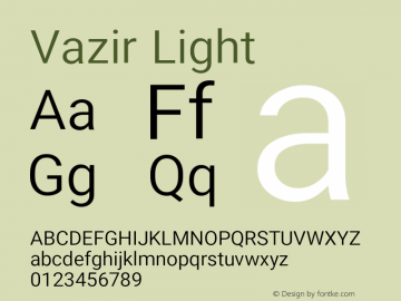 Vazir Light Version 17.0.0 Font Sample
