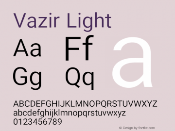 Vazir Light Version 17.0.0 Font Sample