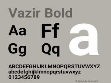 Vazir Bold Version 17.1.0 Font Sample