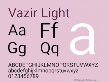 Vazir Light Version 17.1.0 Font Sample