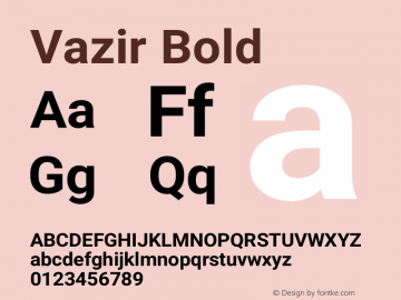 Vazir Bold Version 17.1.1 Font Sample