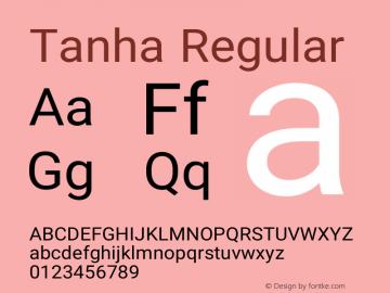 Tanha Version 0.9 Font Sample