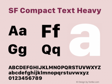 SF Compact Text Heavy 12.0d4e10 Font Sample