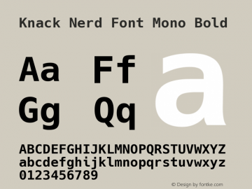 Knack Bold Nerd Font Complete Mono Version 3.000; 706b2b23b-release; ttfautohint (v1.6) -l 6 -r 50 -G 200 -x 10 -H 260 -D latn -f latn -m 