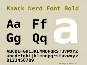 Knack Bold Nerd Font Complete Version 3.000; 706b2b23b-release; ttfautohint (v1.6) -l 6 -r 50 -G 200 -x 10 -H 260 -D latn -f latn -m 