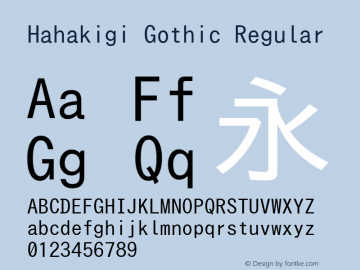 Hahakigi Gothic Version 003.03 Font Sample