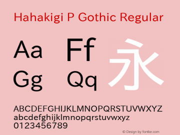 Hahakigi P Gothic Version 003.03 Font Sample