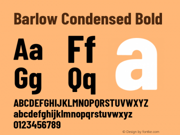 Barlow Condensed Bold Version 1.301 Font Sample