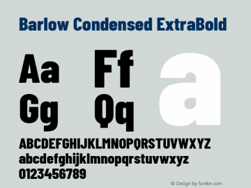 Barlow Condensed ExtraBold Version 1.301 Font Sample
