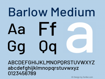 Barlow Medium Version 1.301 Font Sample